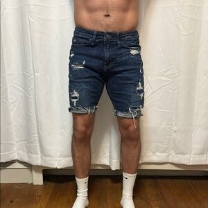 Men's Distressed Denim Shorts